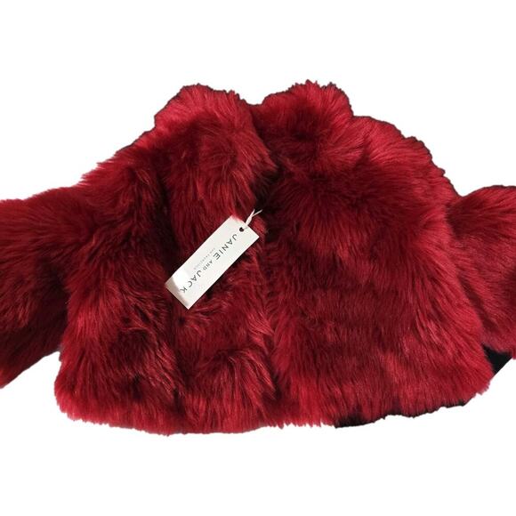 Janie and Jack San Francisco Faux Fur Coat Baby 18-24 Months Red Holiday New - Picture 1 of 12
